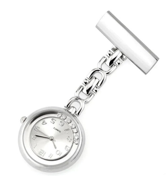 Nurses Engraved  Modern Fob Watch with Sparkling Crystals